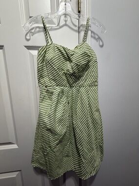 Bwear Green Striped Mini Dress